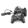 Pair of USB 2.0 Wired Double-Shock Gaming Controllers for PC (Black)