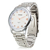 Pair of White Face Alloy Analog Quartz Couple Watches 8115 (Silver)