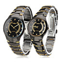 Pair of White Face Alloy Analog Quartz Couple