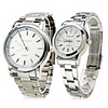 Pair of White Face Business Alloy Analog Quartz Couple