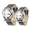 Pair of Wrish Watches with Hollow Out Designed Face - Brown