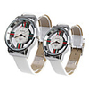 Pair of Wrish Watches with Hollow Out Designed Face - White
