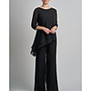 Pantsuit / Jumpsuit Mother of the Bride Dress Elegant Plus Size Jewel Neck Floor Length Chiffon 3/4 Length Sleeve with Lace 2020 Mother of the groom dresses