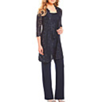 Pantsuit / Jumpsuit Mother of the Bride Dress Elegant Plus Size Scoop Neck Floor Length Lace Sleeveless with Lace 2020 Mother of the groom dresses