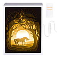 Papercut Light Boxes 3D Shadow Box LED Light Unicorn Night Lamp Christmas Gift Atmosphere Mood Light for Kids Adults Baby Nursery Kids Bedroom Living Room Christmas Decoration