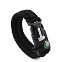 Paracord Bracelet Survival Bracelet Fire Starter Tactical Emergency Multi Function Nylon Camping / Hiking Fishing Climbing Outdoor Travel Cyan