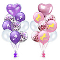 Party Balloons 18 pcs Unicorn Heart Mermaid Party Supplies Latex Balloons Boys and Girls Party Birthday Decoration 12inch for Party Favors Supplies or Home Decoration