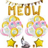 Party Balloons 26 pcs Cat Party Supplies Latex Balloons Banner Boys and Girls Party Birthday Decoration 12 Inch for Party Favors Supplies or Home Decoration