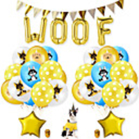 Party Balloons 26 pcs WOOF Pet Dog Party Supplies Latex Balloons Banner Boys and Girls Party Birthday Decoration 12 Inch for Party Favors Supplies or Home Decoration