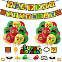Party Balloons 34 pcs Happy Birthday Party Supplies Latex Balloons Banner Boys and Girls Party Birthday Decoration 12 Inch for Party Favors Supplies or Home Decoration