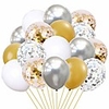 party balloons 60pcs white silver gold balloons with confetti balloons birthday latex balloons helium balloons