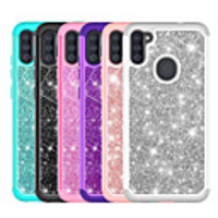 PC TPU 2in1 Taping Glitter Shine Phone Case For Samsung Galaxy A11 A71 A21 A51 A50(2019) A30(2019) A20(2019)