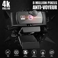 PC Webcam With Microphone 4K Full HD 1080P Widescreen Computer Game Video Work WebCamera Rotatable USB Web Camera Cam miniinthebox