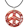 Peace Symbol Colored Glaze Necklace