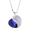Peach Heart Crystal And Zircon Necklace