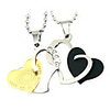 Peach Heart Titanium Steel And Zircon Necklace