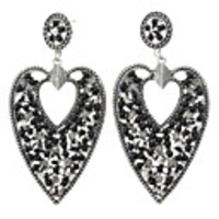 Peach Hearts Shape Silver Plated Earrings