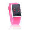 Peach Red Silicone Band Unisex Red LED Sports Wrist Watch