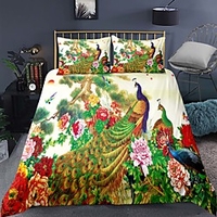 Peacock Animal For Kids Duvet Cover Set 2/3 Piece Bedding Set with 1 or 2 Pillowcase(Single Twin only 1pcs) Full Queen King size miniinthebox