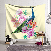 Peacock Flower Wall Tapestry Art Decor Blanket Curtain Hanging Home Bedroom Living Room Decoration Polyester miniinthebox