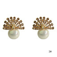 Peacock Pearl Alloy Earrings