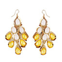 Peacock Tail Golden Earrings