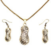 Peanut Shape Alloy Necklace Earrings Jewelry Set