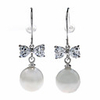 Pearl Earing Stud with Crystal Zircon