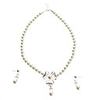 Pearl Flower Earrings Necklace Jewelry Set