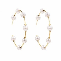 pearl hoop earrings for women fashion hypoallergenic girls pearl earrings drop dangle earrings jewelry gifts