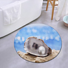 Pearl Shell By The Sea Round Mat Carpet Door Mat Bedroom Living Room Carpet Study Room Carpet Kitchen Bathroom Anti-slip Mat