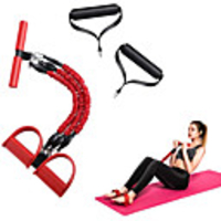 Pedal Resistance Band Sit-up Pull Rope Gym Home Workout Package 1 pcs Door Anchor 2 Exercise Handles Sports Emulsion EVA Home Workout Yoga Gym Workout Portable Adjustable Stretchy Durable Lightweight