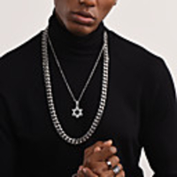Pendant Necklace Necklace Twisted Star of David Simple Fashion Stainless Steel Titanium Steel Black Gold Silver 555 cm Necklace Jewelry 1pc For Anniversary Masquerade Street Birthday Party Festival