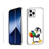 Penguin Case For Apple iPhone 12 iPhone 11 iPhone 12 Pro Max Unique Design Protective Case with Screen Protector Shockproof Back Cover TPU
