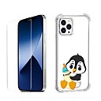 Penguin Case For Apple iPhone 12 iPhone 11 iPhone 12 Pro Max Unique Design Protective Case with Screen Protector Shockproof Back Cover TPU