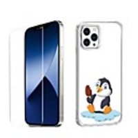 Penguin Case For Apple iPhone 12 iPhone 11 iPhone 12 Pro Max Unique Design Protective Case with Screen Protector Shockproof Back Cover TPU