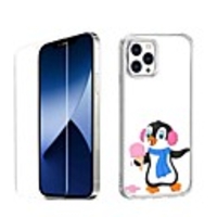 Penguin Case For Apple iPhone 12 iPhone 11 iPhone 12 Pro Max Unique Design Protective Case with Screen Protector Shockproof Back Cover TPU