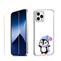 Penguin Case For Apple iPhone 12 iPhone 11 iPhone 12 Pro Max Unique Design Protective Case with Screen Protector Shockproof Back Cover TPU