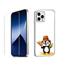 Penguin Case For Apple iPhone 12 iPhone 11 iPhone 12 Pro Max Unique Design Protective Case with Screen Protector Shockproof Back Cover TPU