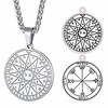 pentacle of the mercury talisman necklace for women,  stainless steel key of solomon seal pendant hermetic enochian kabbalah pagan wiccan jewelry
