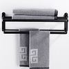 Perforation-free Space Aluminum Bathroom Shelf Foldable Towel Rack Wall mounted 2-tier Matte Black miniinthebox
