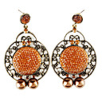 Persian Grandma Resin Gem-Studded Hollow Earrings