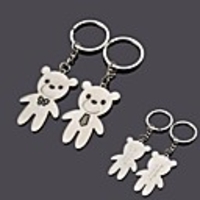 Personalized Engraving Bear Metal Couple Keychain