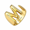 personalized gold initial m letter open ring adjustable women statement rings partywomen