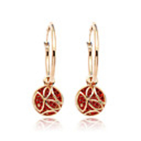 Personalized Red Diamond Pendant Earrings