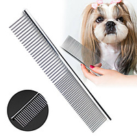 Pet Comb Stainless Steel Pets Dog Cat Grooming Double Row Teeth Combs Hair Fur Removal Brush Comb Fur Rake miniinthebox