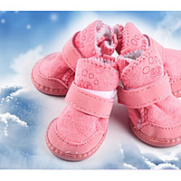 Pet Dog Boots / Shoes Keep Warm Snow Boots Solid Colored For Pets Cotton Pink miniinthebox
