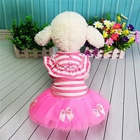 Pet Dog Skirt Teddy Poodle Pastoral Skirt Striped Tutu Skirt Spring/Summer Dress Supplies Princess miniinthebox