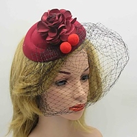 Petals Vintage Inspired Tweed / Net Fascinators with Floral / Pom-pom 1 Piece Special Occasion / Party / Evening Headpiece miniinthebox