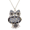 Petrol Dripping Owl Vintage Necklace